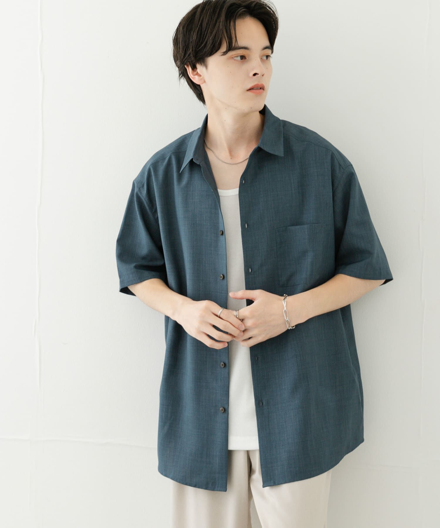 SENSE OF PLACE by URBAN RESEARCH「『ｾｯﾄｱｯﾌﾟ対応』『速乾』ｸｲｯｸﾄﾞﾗｲﾚｷﾞｭﾗｰｶﾗｰｼ 」|シャツ・ブラウス|ブルー