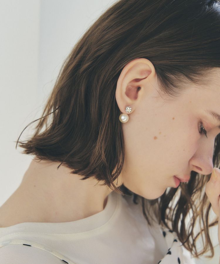 YECCA VECCA「パヴェボールパールピアス」|ピアス|Gold