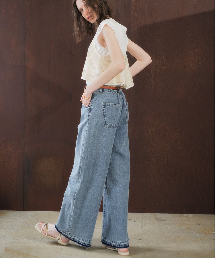 YECCA VECCA「【尾崎紗代子さん着用】綿麻バギーデニムパンツ」|デニム|