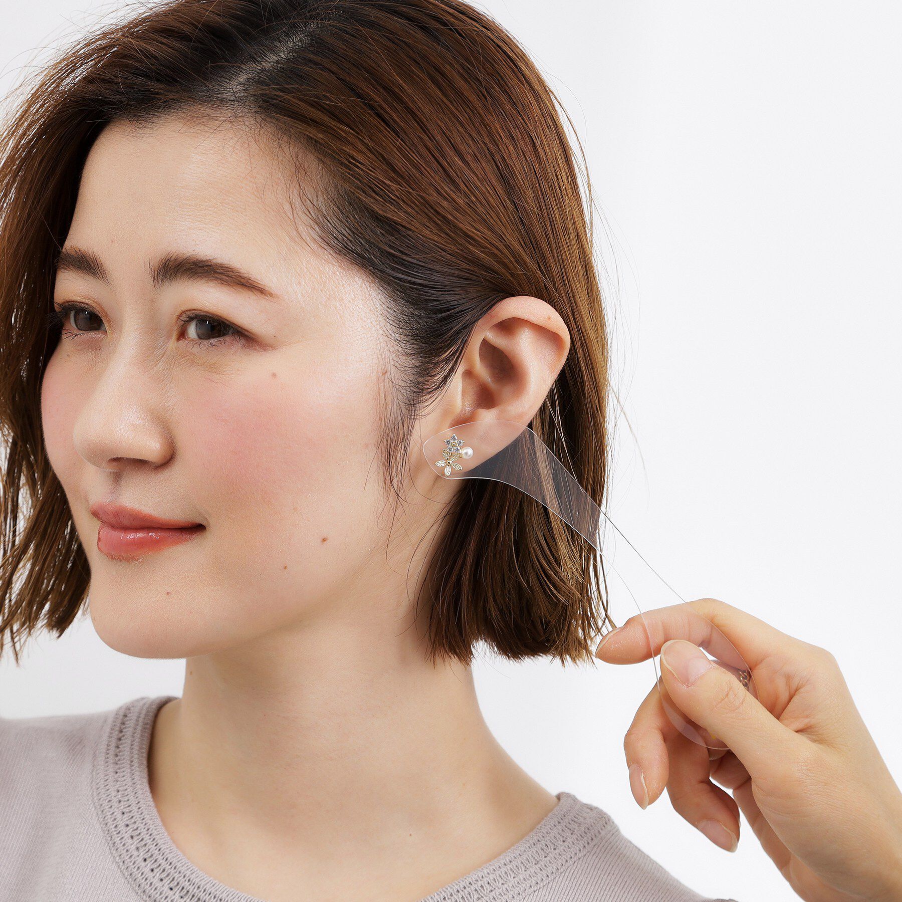 grove「メタルフラワーパール調ピアス」|ピアス|