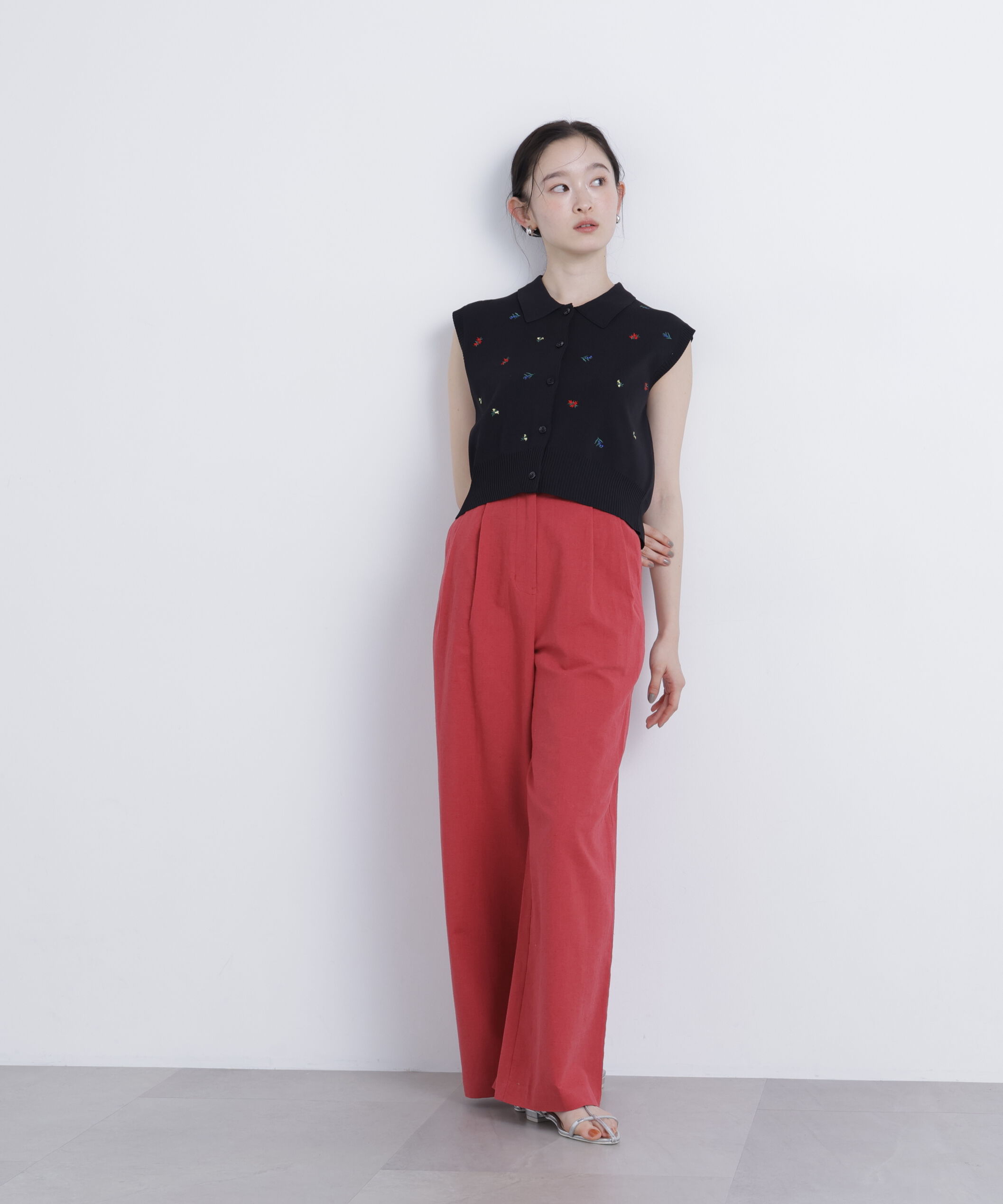  「麻ブレンドワイドパンツ」|その他|