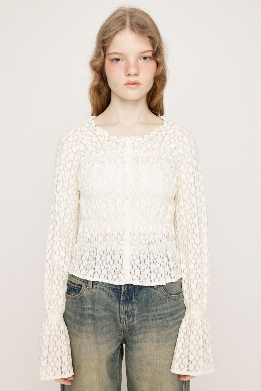 SLY「PUFFY SHIRRING CUT トップス」|Tシャツ・カットソー|