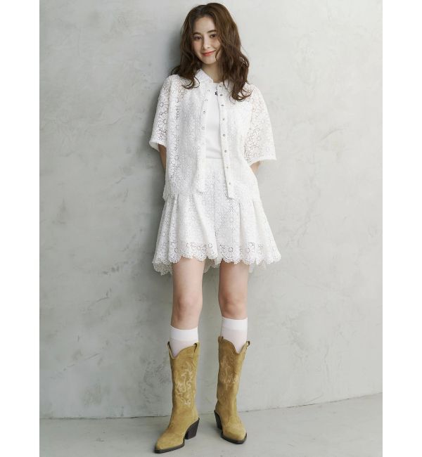 CALNAMUR「FLOWER LACE CULOTTES/フラワーレースキュロット」|スカート|