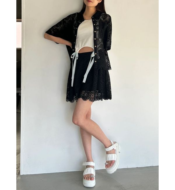 CALNAMUR「FLOWER LACE CULOTTES/フラワーレースキュロット」|スカート|