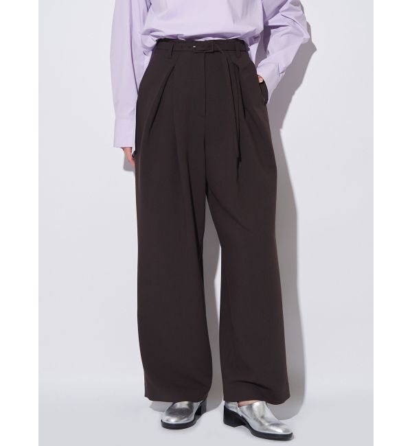ELENDEEK「CROSS TUCKED WIDE PT」|その他|ブラウン