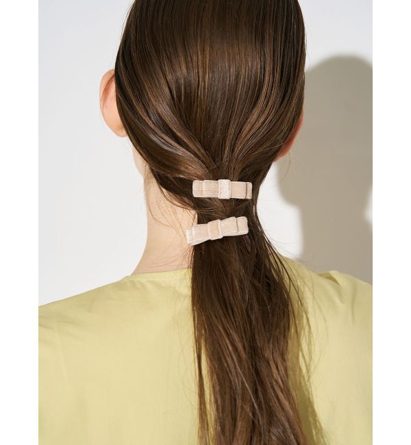 ELENDEEK「【jardin des cheveux】MINI RIBBON BARRETTE」|その他|ベージュ