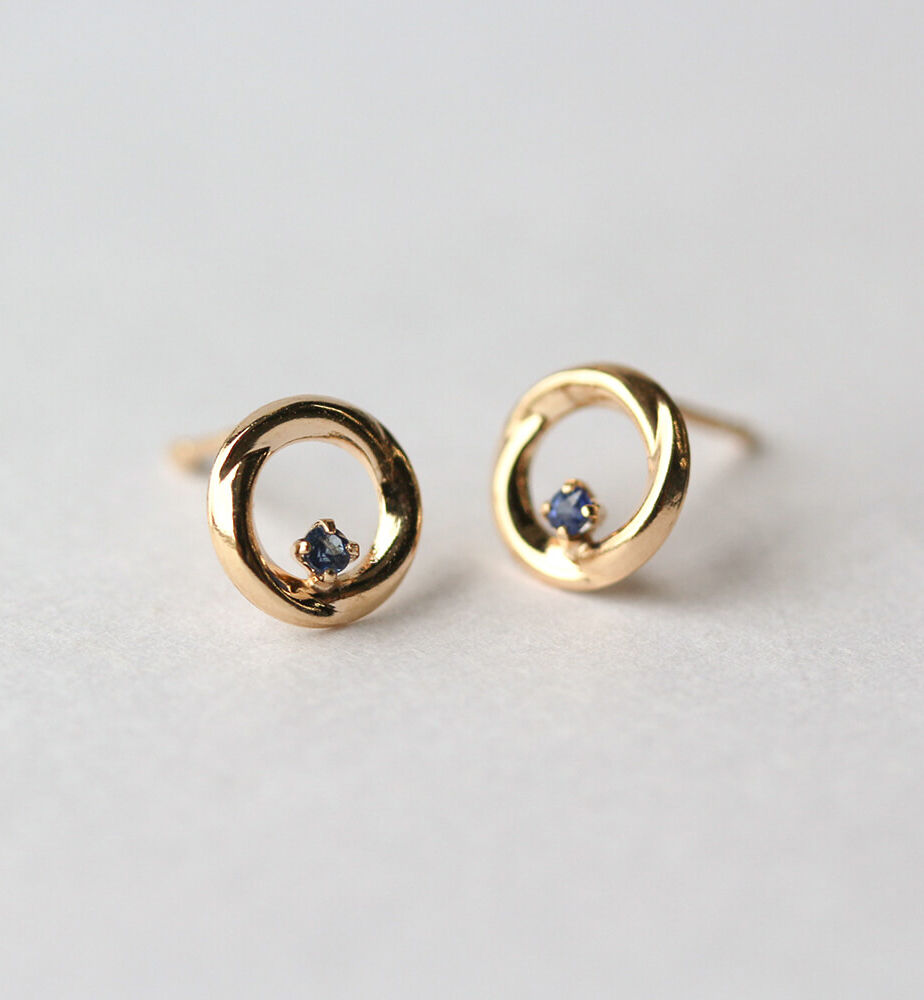  「サファイア ピアス | K10YG」|ピアス|