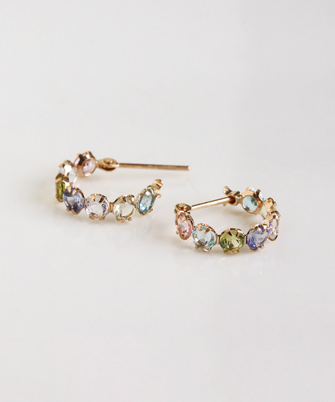  「マルチカラー スナップ フープ ピアス | K10YG」|ピアス|