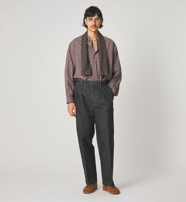 STEVEN ALAN「＜Steven Alan＞ 13.5oz デニム インツープリーツ ドレス トラウザーズ」|スラックス|