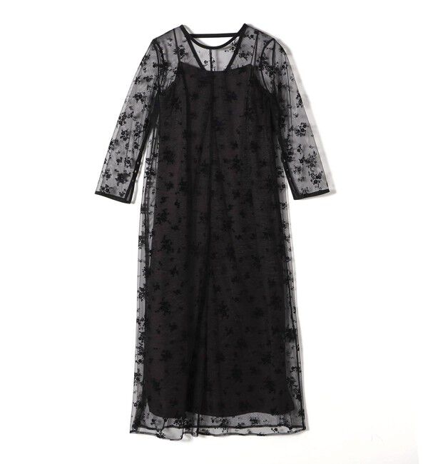 SHIPS for women「kaene:フロッキー レース &times; サテン 2WAY ワンピース（セレモニー対応可）」|ドレス|