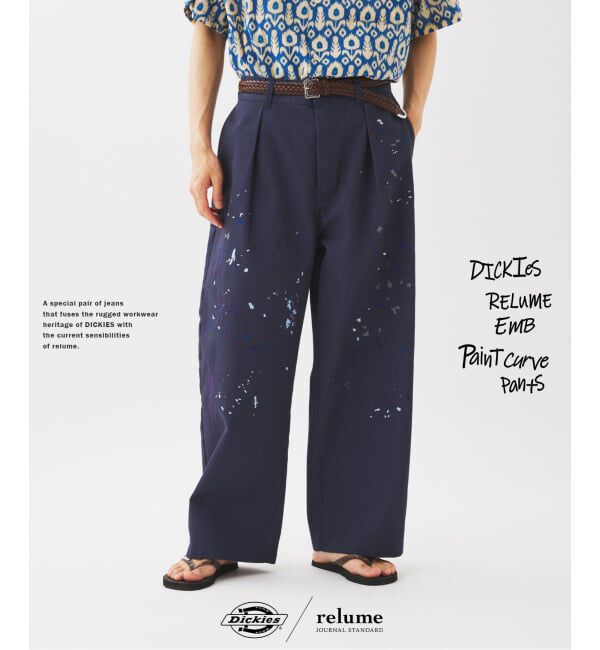 JOURNAL STANDARD relume「《予約》Dickies / ディッキーズ 別注 スプラッシュ 刺繍 カーブ ワークパンツ」|チノ|ネイビー