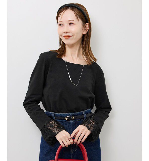Rope&rsquo;Picnic「袖レースカットトップス」|Tシャツ・カットソー|