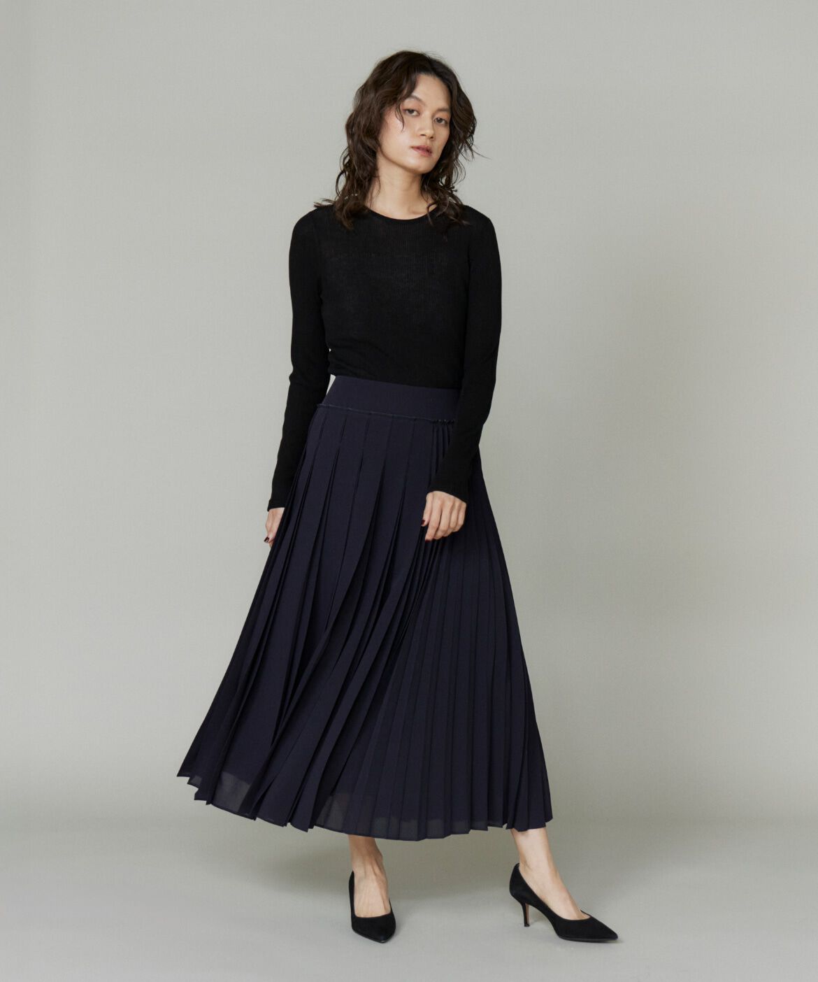 la veille by SUPERIOR CLOSET「《大きいサイズ》アシンメトリープリーツスカート　」|スカート|