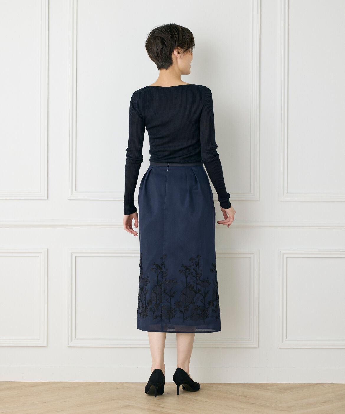 INED「《大きいサイズ》コクーンスカート《la veille by SUPERIOR CLOSET》」|台形|