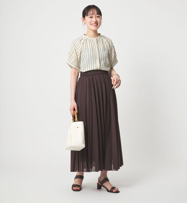 UNITED ARROWS green label relaxing「スタンド ストライプ ブラウス」|シャツ・ブラウス|