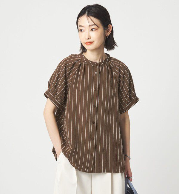 UNITED ARROWS green label relaxing「スタンド ストライプ ブラウス」|シャツ・ブラウス|MD.BROWN