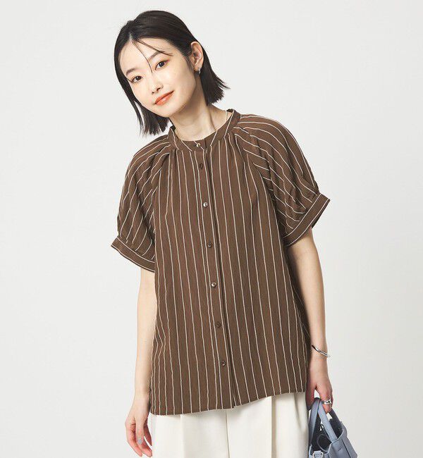 UNITED ARROWS green label relaxing「スタンド ストライプ ブラウス」|シャツ・ブラウス|