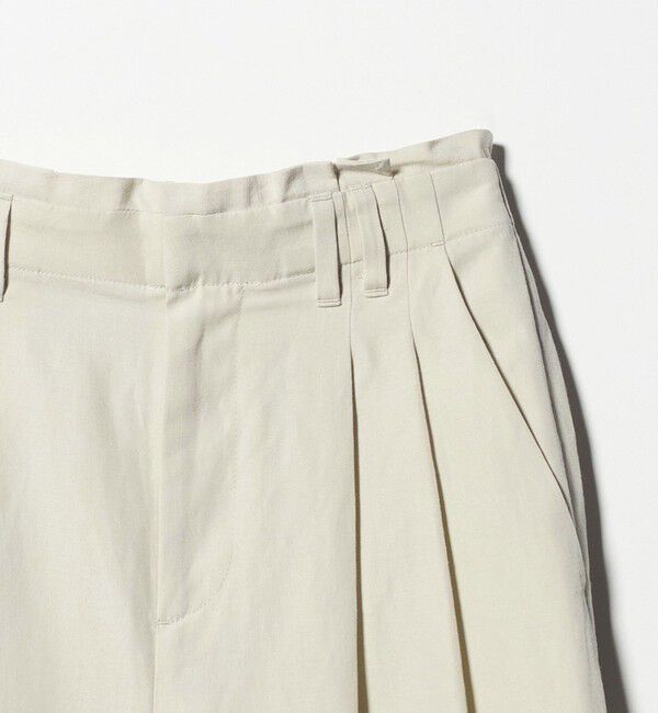 BEAUTY&YOUTH UNITED ARROWS「麻ブレンド バックゴム タック ワイドパンツ」|チノ|