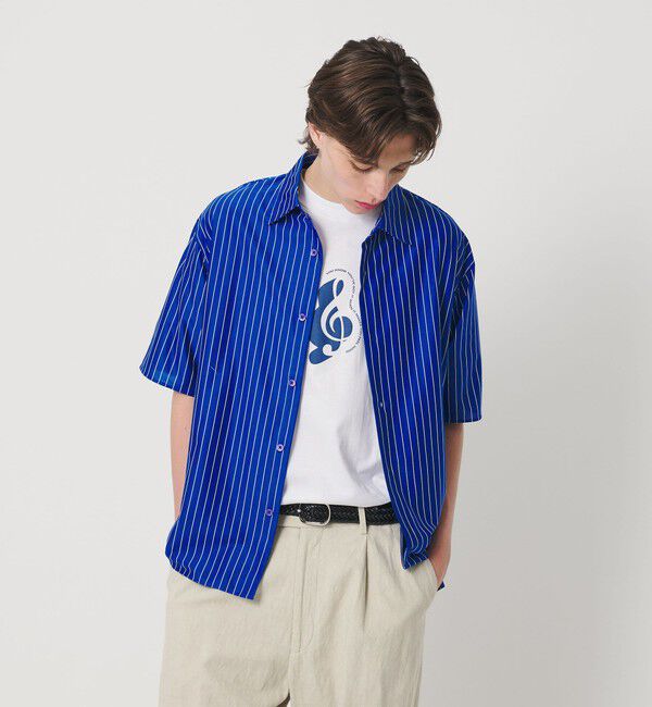 BEAUTY&YOUTH UNITED ARROWS「金政メリヤス ストライプ スクエア フィット レギュラー シャツ」|シャツ・ブラウス|