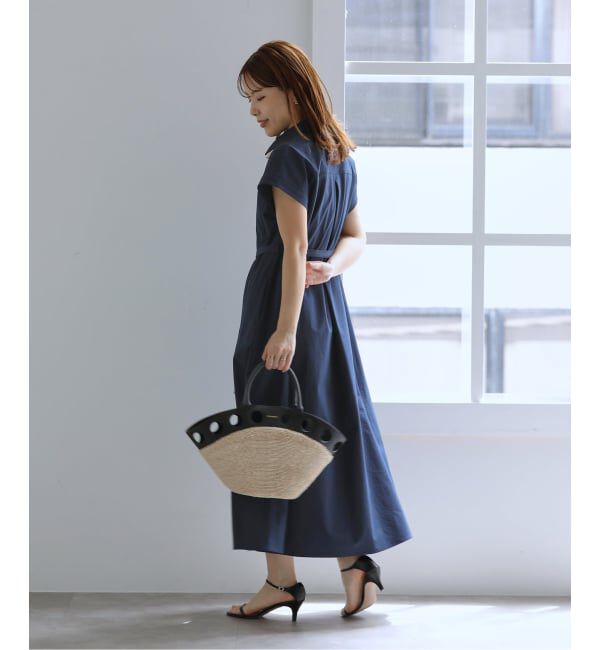  「《予約》【洗える】リベットシャツフレンチスリーブワンピース」|ワンピース|
