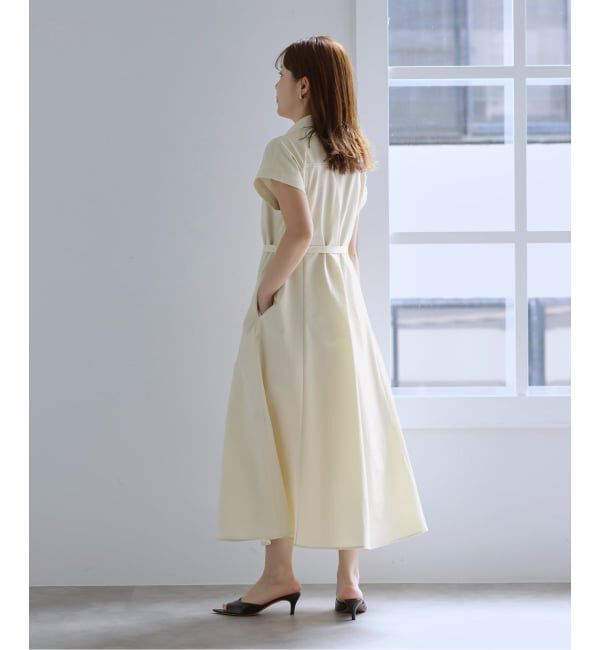  「《予約》【洗える】リベットシャツフレンチスリーブワンピース」|ワンピース|