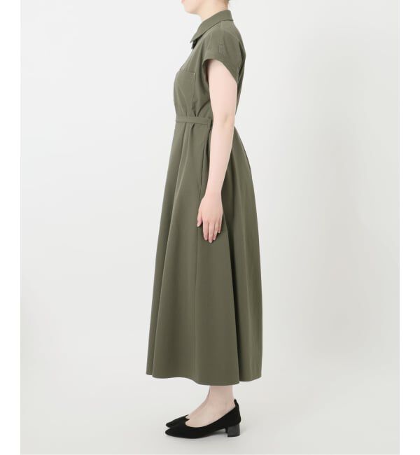  「《予約》【洗える】リベットシャツフレンチスリーブワンピース」|ワンピース|