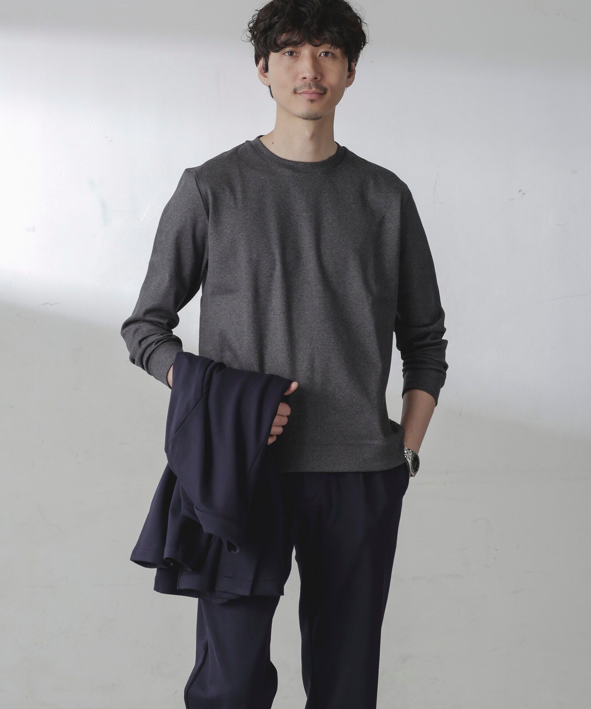 nano･universe「｢FORMAL JERSEY｣クルーネックカットソー長袖」|Tシャツ・カットソー|