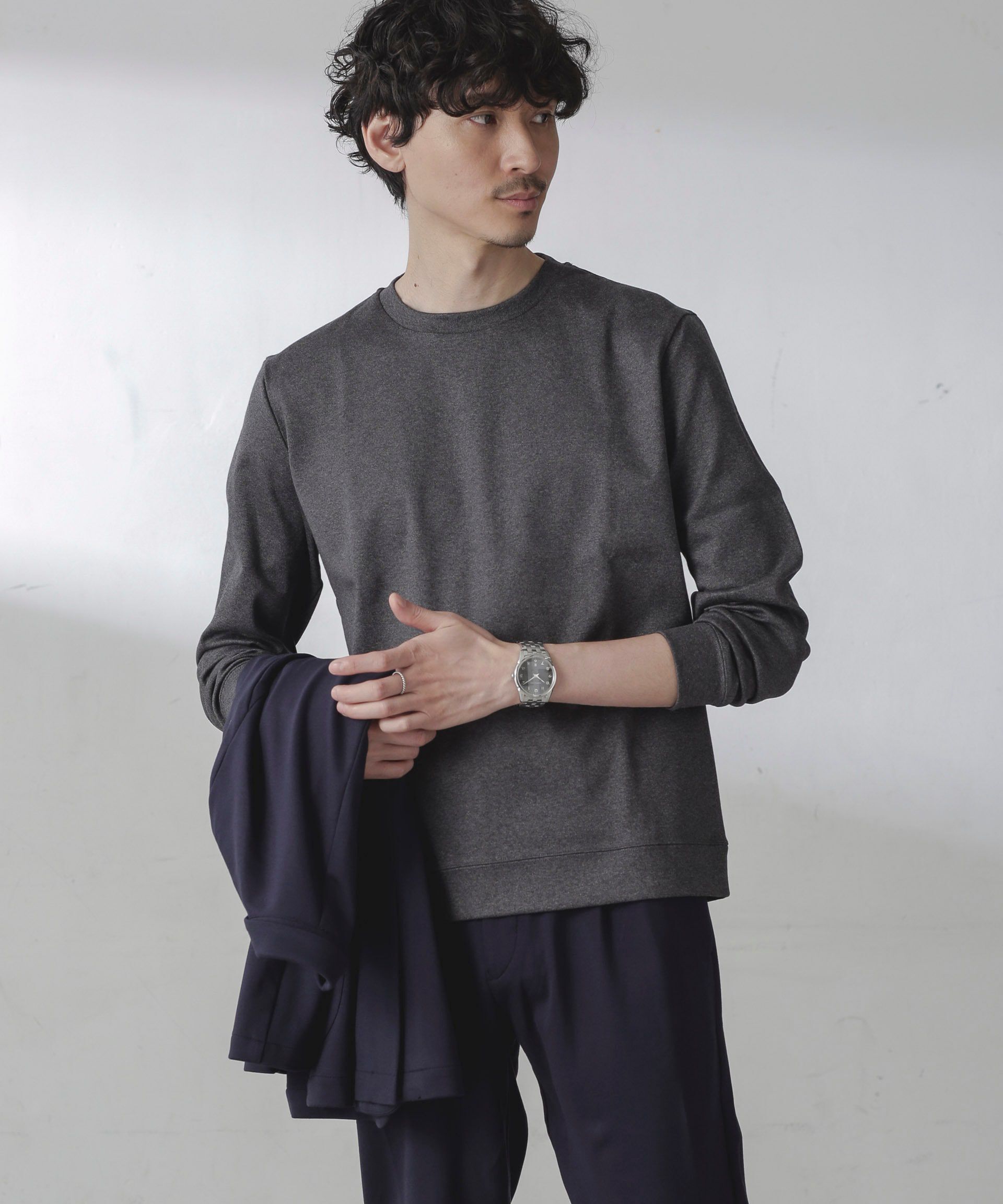 nano･universe「｢FORMAL JERSEY｣クルーネックカットソー長袖」|Tシャツ・カットソー|