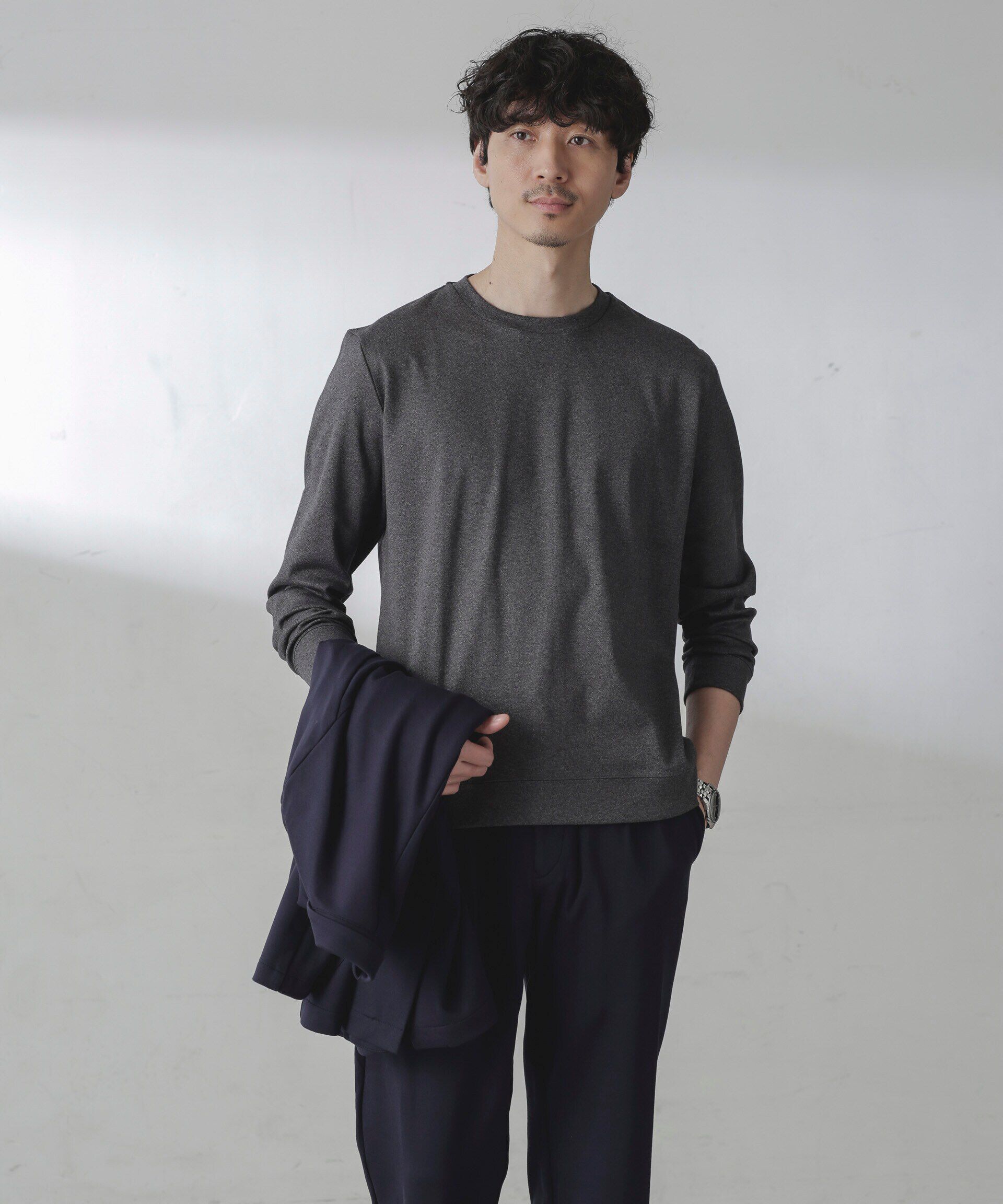 nano･universe「｢FORMAL JERSEY｣クルーネックカットソー長袖」|Tシャツ・カットソー|