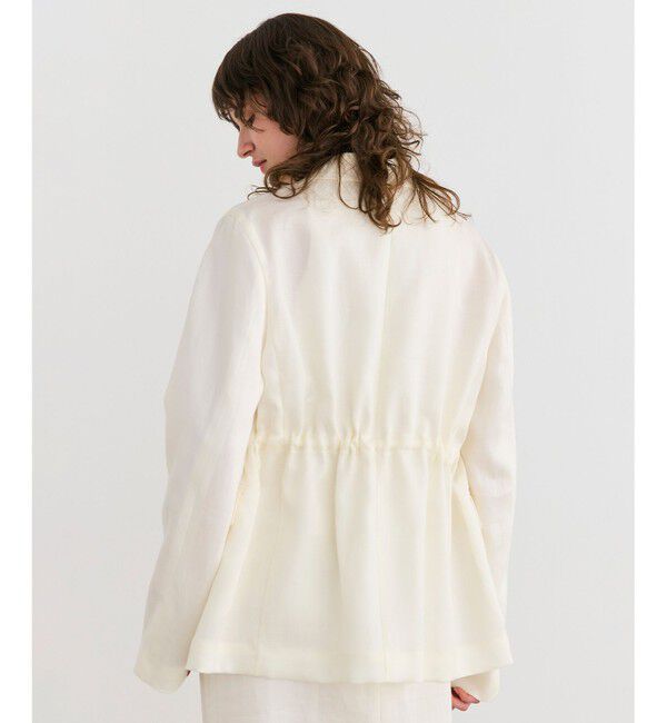 BEIGE,「【洗える】BERGAMOT / ウォッシャブルリネンバックドロストジャケット」|テーラードジャケット|
