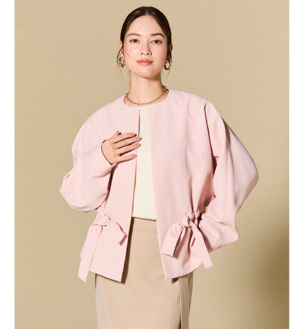 BEIGE,「【ロングセラー・新色追加】PORDIC / ドロスト付きノーカラージャケット」|その他|Nude