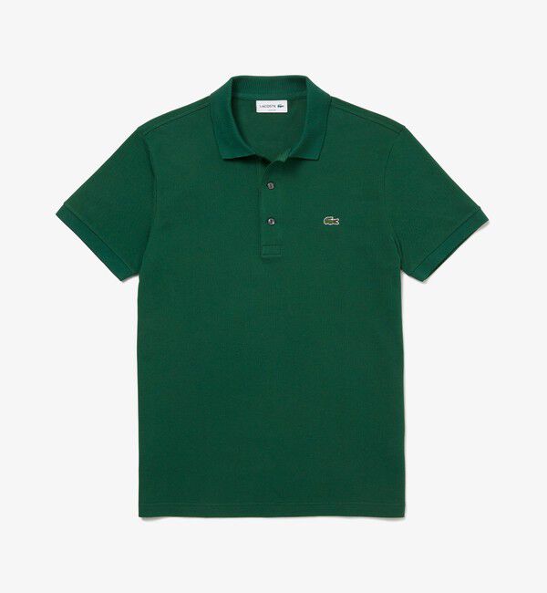 LACOSTE「ソリッド スリムフィット ストレッチポロシャツ（半袖）」|ポロシャツ|カーキ