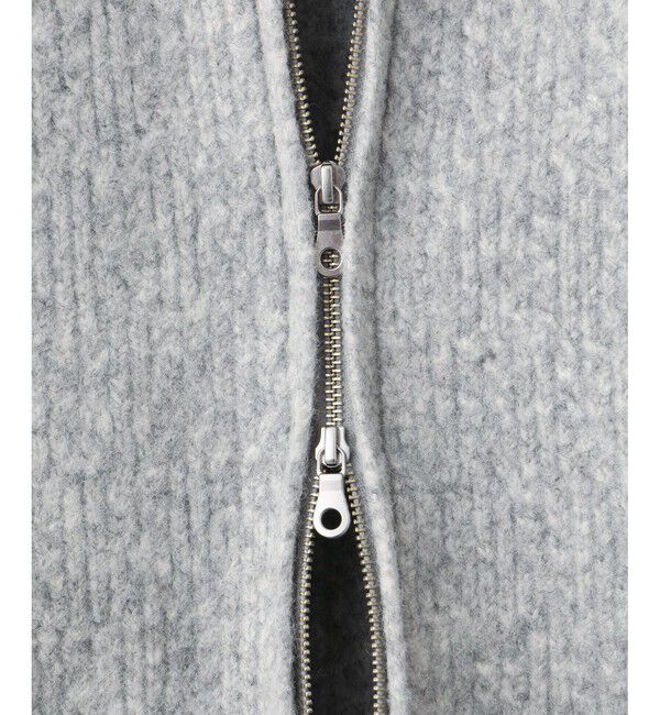 ADAM ET ROPE'「【WEB限定】ミックスパターンジップミドルカーディガン」|カーディガン|