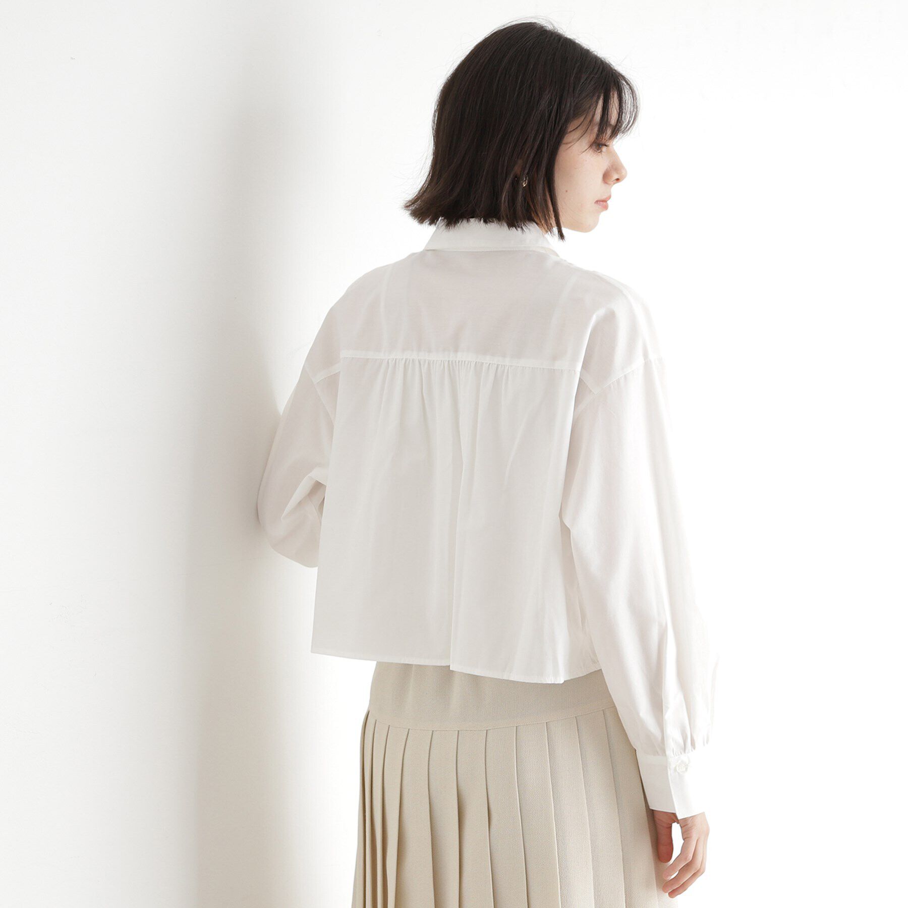 THE SHOP TK「リボンギャザーシャツ【洗濯機OK】」|シャツ・ブラウス|