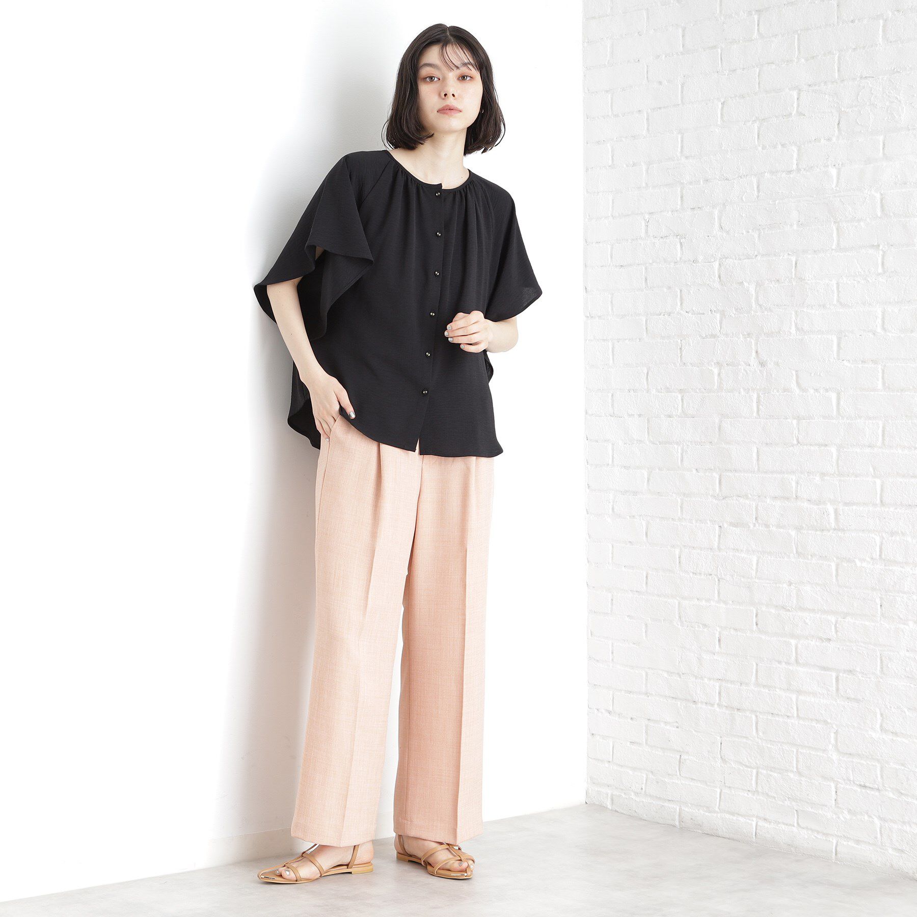THE SHOP TK「袖フレアブラウス【防シワ／接触冷感／洗濯機OK/セットアップ可】」|シャツ・ブラウス|
