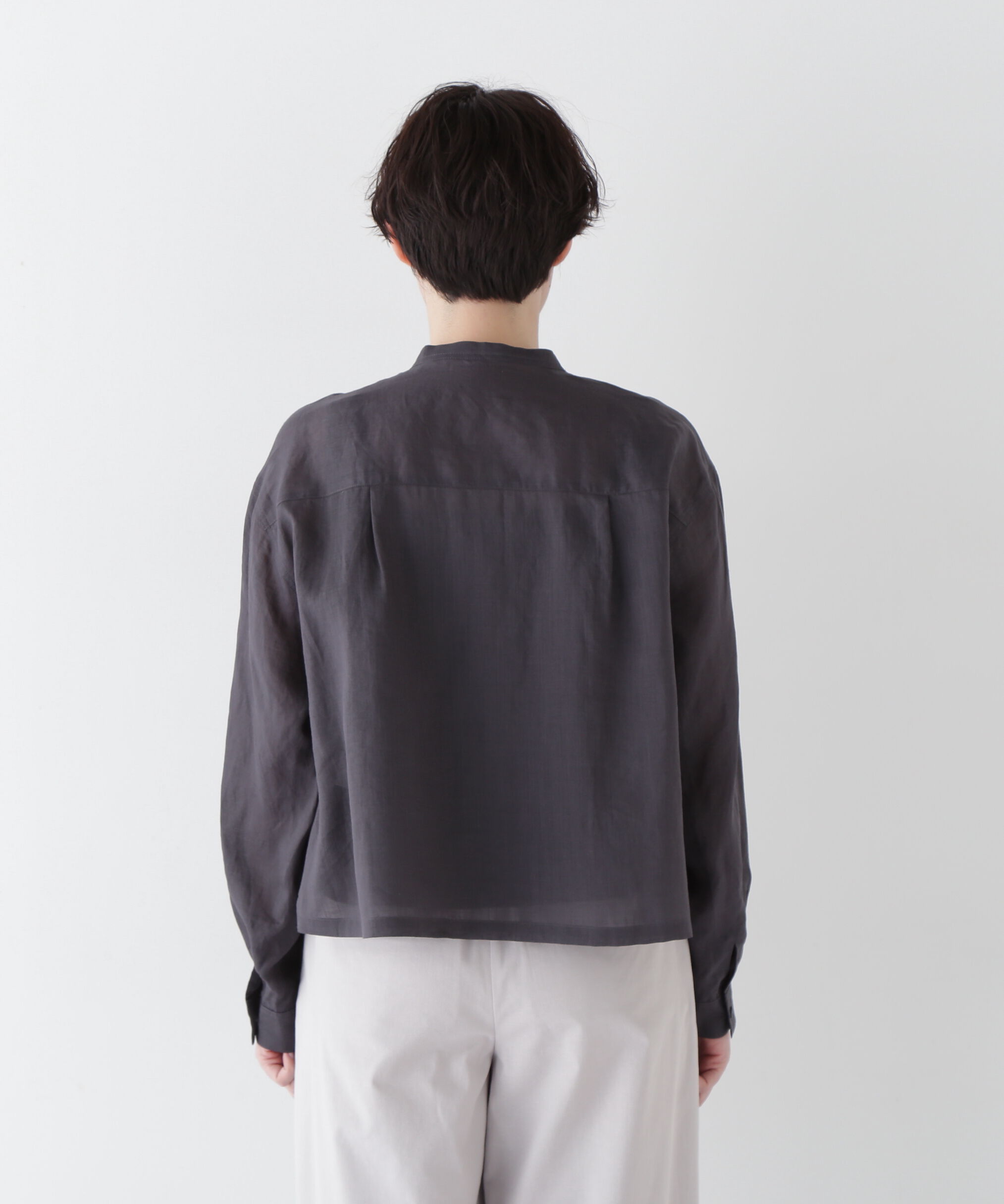  「◆ラミーバンドカラーシャツブラウス」|シャツ・ブラウス|