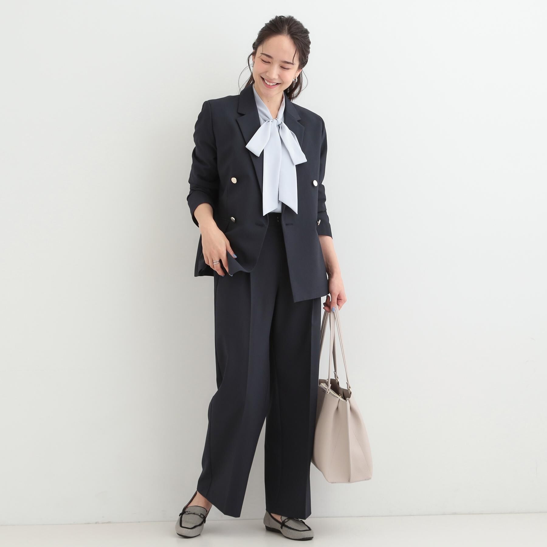 SHOO･LA･RUE「【セットアップ可/S-LL/洗濯機可】マニッシュに決まる ダブルブレストジャケット」|テーラードジャケット|