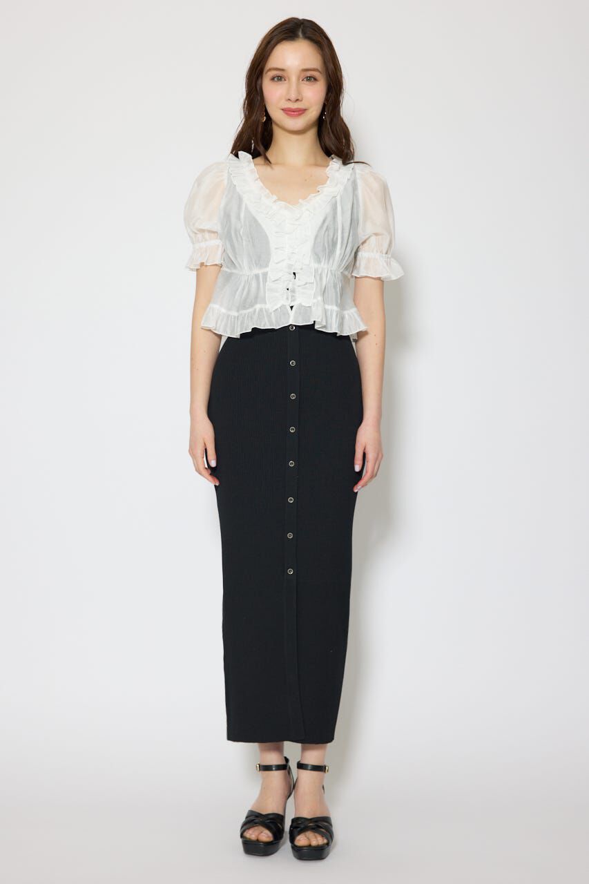 rienda「シフォンカーデセットタイトニットワンピース」|ワンピース|