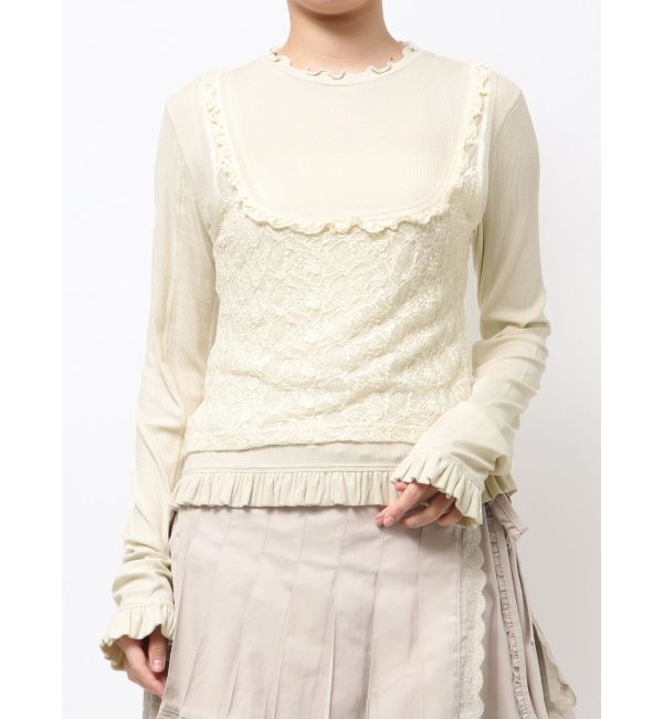 merry jenny「lace layered long tee」|Tシャツ・カットソー|
