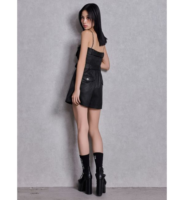GYDA「W BELT GLITTERロンパース」|ワンピース|