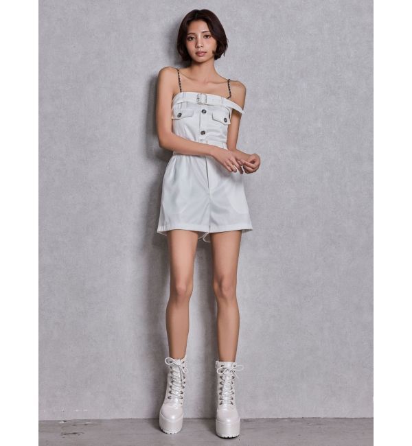 GYDA「W BELT GLITTERロンパース」|ワンピース|