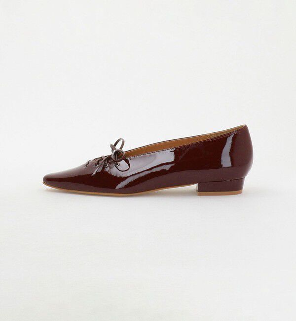 UNITED ARROWS「エナメル レースアップ フラットシューズ」|パンプス|