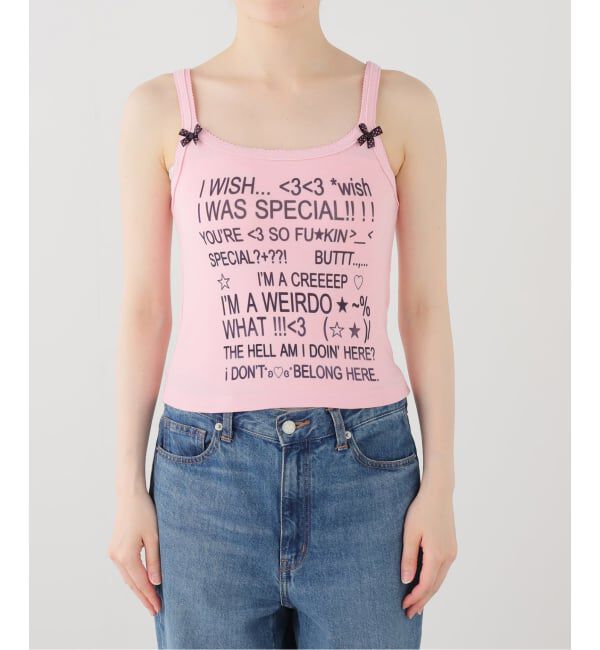 d.i.a. ピンクと黒のメッシュキャミソール HOLECO/ホレコ】 Dango Camisole（CREEP/PINK）（Oriens JOURNAL