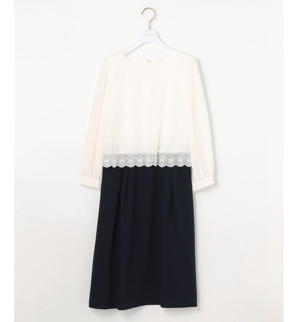 ANY SIS「【洗える】レースコンビバックサテン ワンピース」|ワンピース|