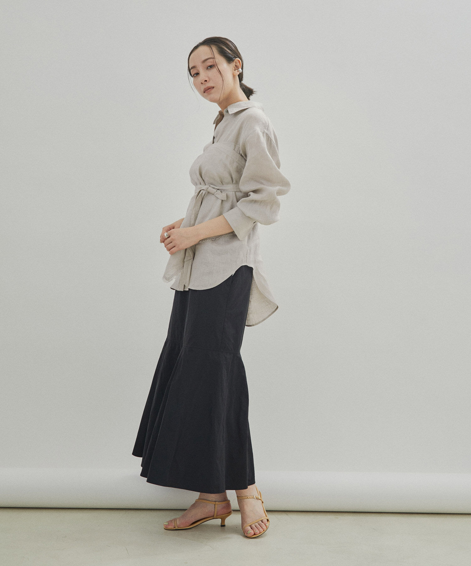 SALON adam et rope'「【洗える】ノルマンディリネンマルチウェイカーチフ/麻」|ストール|