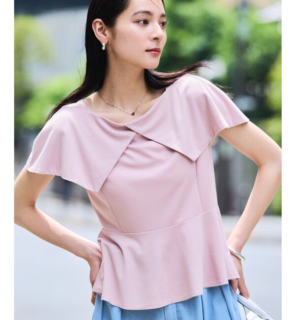 VIS「【WEB限定】ビッグカラーペプラムカットソー」|Tシャツ・カットソー|