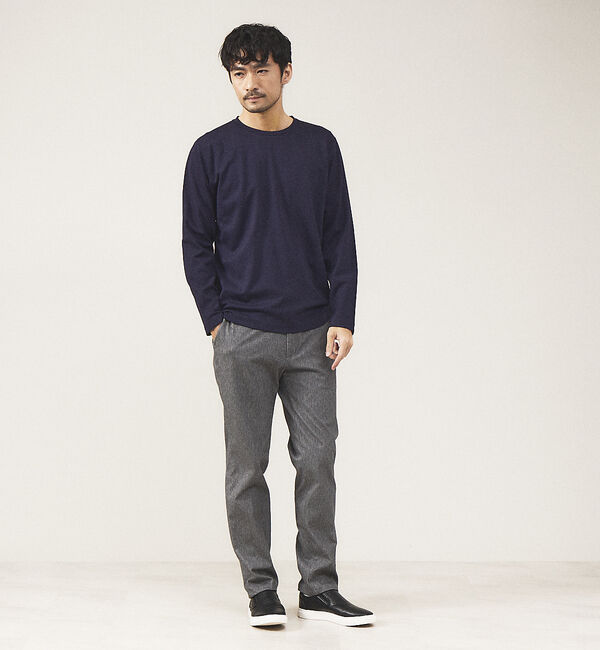 ABAHOUSE「【クルーネック】ポンチ 長袖 Tシャツ」|Tシャツ・カットソー|