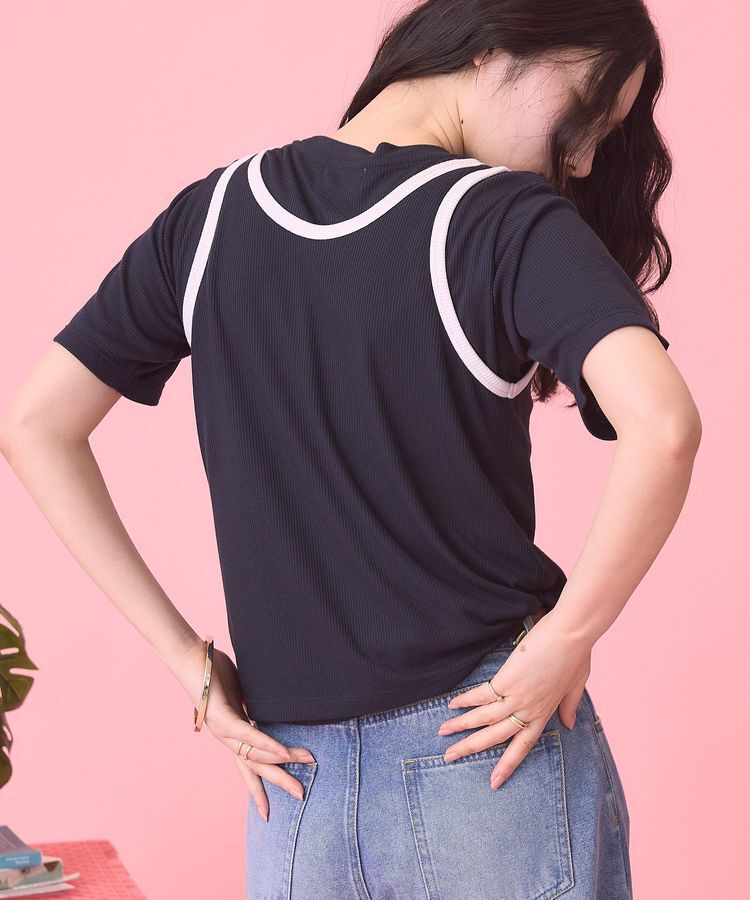AMERICAN HOLIC「【PENNEY'S】配色タンクトップ+Tシャツ」|Tシャツ・カットソー|