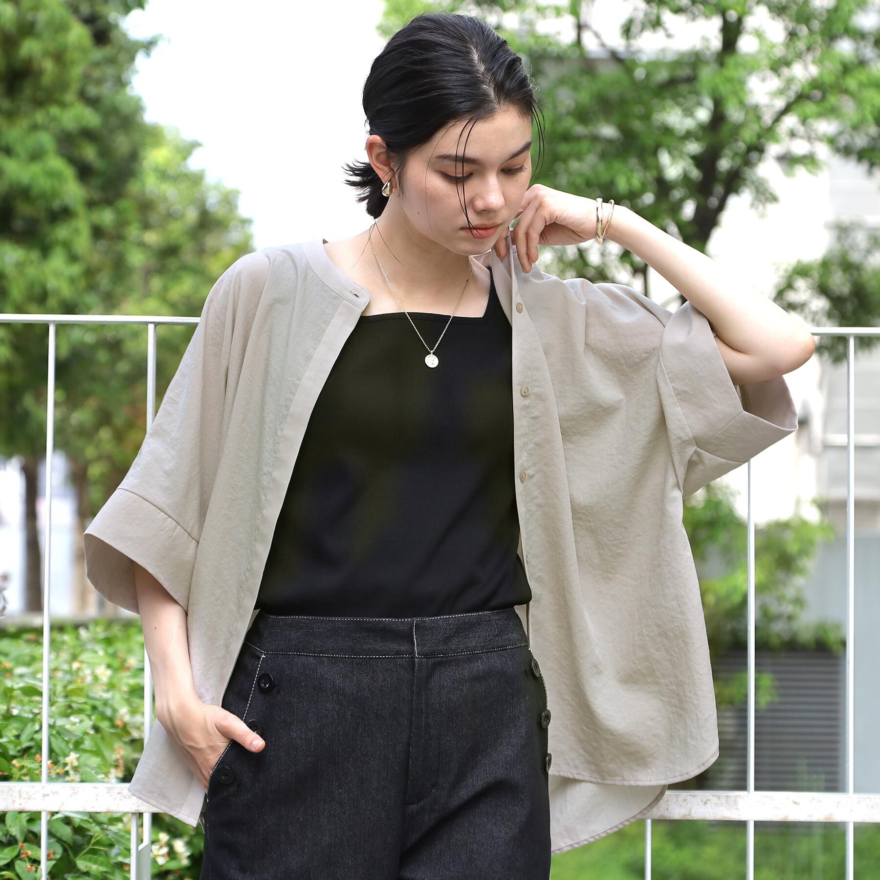 THE SHOP TK「【さりげなく体型カバー】さらっと快適 ドルマン5分袖ブラウス」|シャツ・ブラウス|