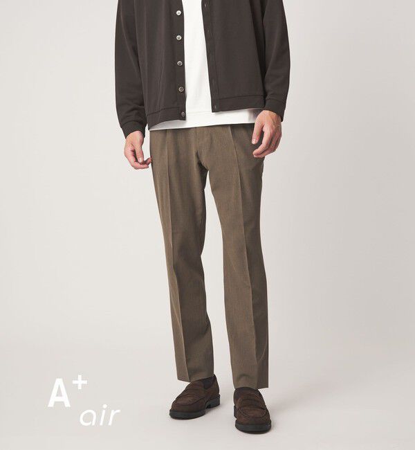 UNITED ARROWS green label relaxing「A+ air メッシュ スタンダード 1プリーツ スラックス -ストレッチ・吸水速乾-」|スラックス|BEIGE